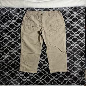 Vintage LL Bean Cargo Hiking Pants Women's Medium Lightweight Snap Roll Up Legs